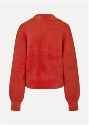 Long sleeve v neckline collar jumper Red Ochre Stine Goya 